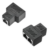 2x Adaptador Duplicador Para Cabo Rede Fêmeas Entradas Rj45