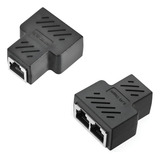 2x Adaptador Duplicador Para Cabo Rede Fêmeas Entradas Rj45