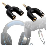 2x Adaptador P2 Fone Headset Pc Compatível Controle Ps4 Ps5