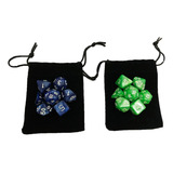 2x Bolsa C/ 7 Dados Poliédricos 16mm Rpg, D&d, Pathfinder