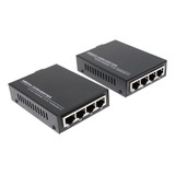 2x Conversor De Fibra Ótica Gigabit Ethernet 1000m Com 4x