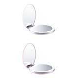 2x Espelho De Maquiagem Compacto Cosmético Bolso Portátil K3