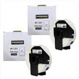 2x Etiqueta Fita Compativel P/ Uso Em Brother Dk-1201 Ql-800 Cor Branco
