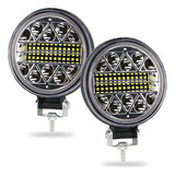 2x Farol Milha Led Redondo 102w Dois Focos 12v 24v Universal