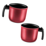 2x Fervedor Leiteira Antiaderente Cereja Nº12 1,0l Mta