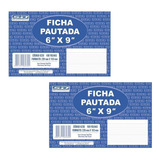 2x Fichas Pautadas 6x9 100 Fls