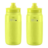 2x Garrafa Caramanhola Bike Elite Fly Tex 550ml - Amarelo