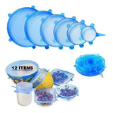 2x Kit 6 Tampa Elástica Silicone Universal Panela Pote Forma