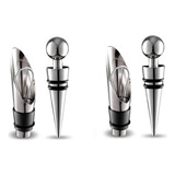 2x Kit Vinho Tampa Funil Dosador Inox Aerador Decanter Up