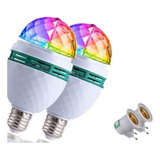 2x Lâmpada Led Globo Colorida Rotativa