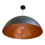 2x Pendente Onix Poptem Meia Esfera 60cm Preto E Cobre