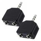 2x Plug Adaptador Duplicador Lapela Fone Ouvido P2 Duplo