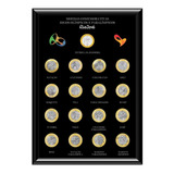 2x Quadro Porta Coleção Moedas Olimpiadas Jogos Olimpicos