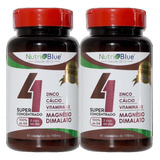 2x Quarteto Magico (calcio+magnesio+d3+zinco) Nutri Blue