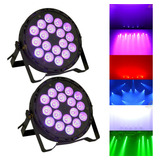 2x Refletor Par 64 Slim Rgbw 18 Leds 4 Em 1 Quadriled Cree