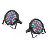 2x Refletores Parled Strobo 64 Rgbw 54 Led 3w Dmx Luz Festa