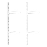 2x Trilho Cremalheira Simples 2m + 15x Suporte 30cm Branco
