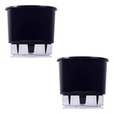 2x Vaso Raiz Auto Irrigável N3 16x14cm Autoirrigável Preto