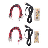 2x Zero Delay Arcade Game Usb Encoder Pc To Joystick For Mam