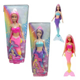 2x Boneca Barbie Sereia Rosa Roxa