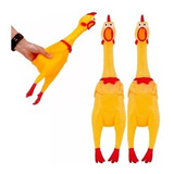 2x Brinquedos Pet Mordedor Frango Borracha Com Apito 16cm