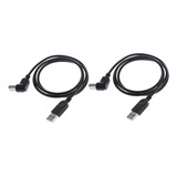 2x Cabo De Impressora Com Ângulo De 90 Plugue Usb 2 0 b