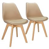 2x Cadeira Charles Eames Leda Design Wood Estofada Base Madeira KIT