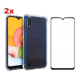 2x Capas Anti Impacto 2x Peliculas Vidro 3d P Galaxy A01