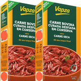2x Carne Bovina Desfiada Cozida Curada Carne Seca Vapza 400g