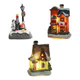 2x Casa De Neve De Natal Led Conjunto De Luminária De Chão