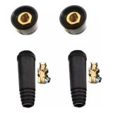 2x Conector Engate Rapido Cabo Solda Macho Fêmea Painel 9mm