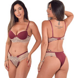2x Conjunto Lingerie Atacado Com Bojo Luxo Mf020
