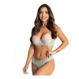 2x Conjuntos De Calcinhas E Sutiãs Com Bojo Lingerie Luxo