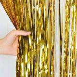 2x Cortina Metalizada Franja 2x1mts P festa Painel Decoração