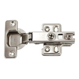 2x Dobradiça Reta 35mm C Amortecedor Não Bate Porta Armário