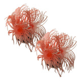 2x Enfeite Coral Anêmona Colorida Silicone Importado 6x7cm