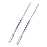 2x Espeto Espada Inox 50cm Cabo Revestido Alumínio Churrasc