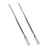 2x Espeto Espada Inox 70cm Cabo Revestido Alumínio Churrasco