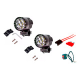 2x Farol De Milha Led Moto 60w 6000k C Suportes Botão
