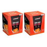 2x Iron Man Gel Fire Cafeina E Taurina 10 Sachês New Millen Sabor Tangerina