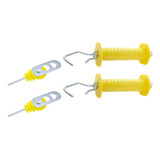 2x Isolador Porteira Cerca Elétrica Mola Gancho Manopla