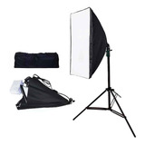2x Kit Luz Contínua Softbox 50x70cm Tripé 2m E27 Estúdio
