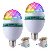 2x Lampada Colorida Giratória Globo Balada Decoração Festa