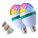 2x Lâmpada Led Globo Colorida Rotativa