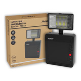 2x Luminária Emergencia Bloco Autônomo 2w Preto Frio6500k Cor 6000k
