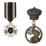 2x Medalha De Tecido De Estilo Antigo Distintivo Colar