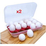2x Organizador Porta Ovos Geladeira Grande Com Tampa 15 Un