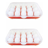 2x Organizador Porta Ovos Geladeira Grande Com Tampa 15 Un