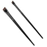 2x Pincel Profissional Chanfrado Desing Sobrancelha Henna Delinear Olhos Delineador PJAT