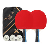 2x Raquetes Tenis Mesa Ping Pong Huieson 3 Bolas Capa